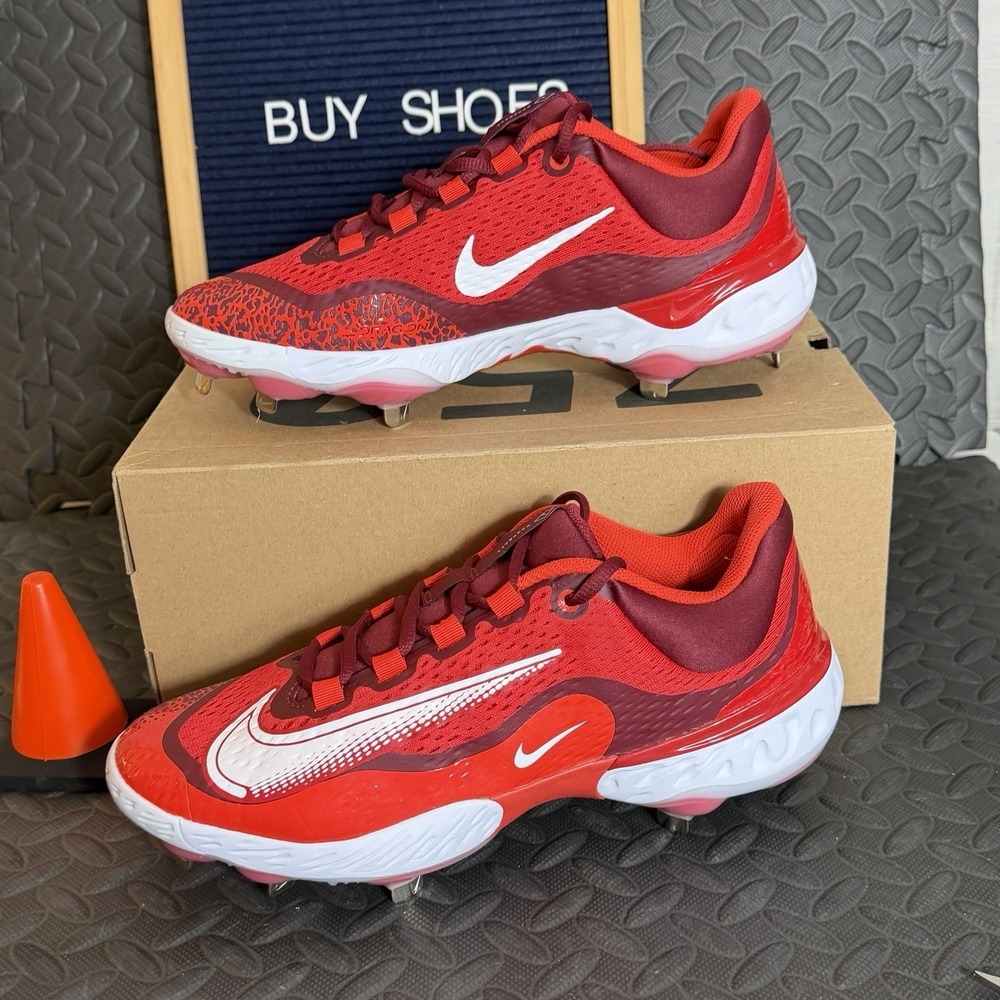 Nike Alpha‎ Huarache Elite 4 Low Baseball Cleats DJ6521-616 Size 10.5 Uni Red